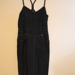 Faded Glory Black Denim Midi Dress